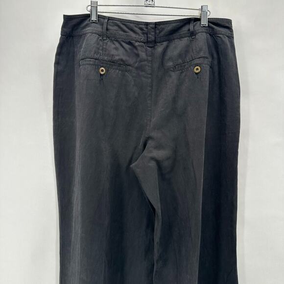 Sundance Wide‎ Leg Pants Womens 12 Black 100% Tencel Pockets Coastal Preppy City - Picture 4 of 11